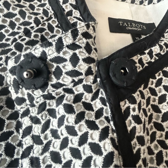 Talbots | single snap jacket blazer style eyelet 3/4 sleeve lightweight career - Picture 7 of 15